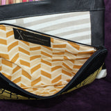 Veronica Anderson Leather & Fabric Clutch