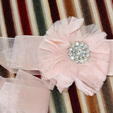 Pink Ribbon Belt: Diamante Button