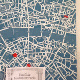 Felt Noticeboard 'Pin City': London or Paris